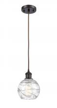 Innovations Lighting 516-1P-OB-G1213-6-LED - Athens Deco Swirl - 1 Light - 6 inch - Oil Rubbed Bronze - Cord hung - Mini Pendant