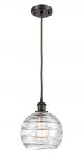 Innovations Lighting 516-1P-OB-G1213-8-LED - Athens Deco Swirl - 1 Light - 8 inch - Oil Rubbed Bronze - Cord hung - Mini Pendant