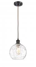  516-1P-OB-G1215-8 - Athens Water Glass - 1 Light - 8 inch - Oil Rubbed Bronze - Cord hung - Mini Pendant