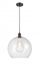  516-1P-OB-G124-14 - Athens - 1 Light - 14 inch - Oil Rubbed Bronze - Cord hung - Pendant