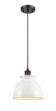 Innovations Lighting 516-1P-OB-M14-W-LED - Adirondack - 1 Light - 8 inch - Oil Rubbed Bronze - Cord hung - Mini Pendant