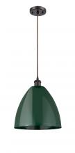  516-1P-OB-MBD-12-GR - Plymouth - 1 Light - 12 inch - Oil Rubbed Bronze - Cord hung - Mini Pendant