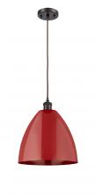  516-1P-OB-MBD-12-RD - Plymouth - 1 Light - 12 inch - Oil Rubbed Bronze - Cord hung - Mini Pendant