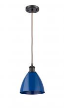 Innovations Lighting 516-1P-OB-MBD-75-BL-LED - Plymouth - 1 Light - 8 inch - Oil Rubbed Bronze - Cord hung - Mini Pendant