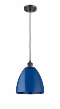 Innovations Lighting 516-1P-OB-MBD-9-BL-LED - Plymouth - 1 Light - 9 inch - Oil Rubbed Bronze - Cord hung - Mini Pendant