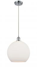  516-1P-PC-G121-12-LED - Athens - 1 Light - 12 inch - Polished Chrome - Cord hung - Mini Pendant