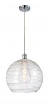  516-1P-PC-G1213-14 - Athens Deco Swirl - 1 Light - 14 inch - Polished Chrome - Cord hung - Pendant