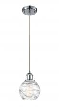  516-1P-PC-G1213-6-LED - Athens Deco Swirl - 1 Light - 6 inch - Polished Chrome - Cord hung - Mini Pendant