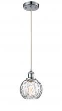  516-1P-PC-G1215-6-LED - Athens Water Glass - 1 Light - 6 inch - Polished Chrome - Cord hung - Mini Pendant