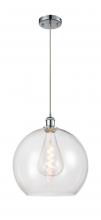  516-1P-PC-G122-14 - Athens - 1 Light - 14 inch - Polished Chrome - Cord hung - Pendant