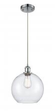  516-1P-PC-G124-10 - Athens - 1 Light - 10 inch - Polished Chrome - Cord hung - Mini Pendant