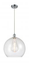  516-1P-PC-G124-14 - Athens - 1 Light - 14 inch - Polished Chrome - Cord hung - Pendant