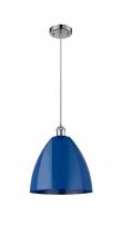  516-1P-PC-MBD-12-BL - Plymouth - 1 Light - 12 inch - Polished Chrome - Cord hung - Mini Pendant