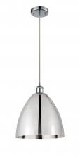  516-1P-PC-MBD-12-PC-LED - Bristol - 1 Light - 12 inch - Polished Chrome - Cord hung - Mini Pendant