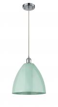  516-1P-PC-MBD-12-SF - Plymouth - 1 Light - 12 inch - Polished Chrome - Cord hung - Mini Pendant