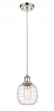  516-1P-PN-G1013-LED - Belfast - 1 Light - 6 inch - Polished Nickel - Cord hung - Mini Pendant