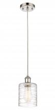  516-1P-PN-G1113 - Cobbleskill - 1 Light - 5 inch - Polished Nickel - Cord hung - Mini Pendant