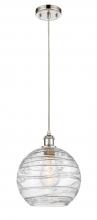  516-1P-PN-G1213-10 - Athens Deco Swirl - 1 Light - 10 inch - Polished Nickel - Cord hung - Mini Pendant