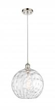  516-1P-PN-G1215-12 - Athens Water Glass - 1 Light - 12 inch - Polished Nickel - Cord hung - Mini Pendant