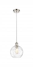  516-1P-PN-G1215-8 - Athens Water Glass - 1 Light - 8 inch - Polished Nickel - Cord hung - Mini Pendant