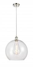  516-1P-PN-G122-14 - Athens - 1 Light - 14 inch - Polished Nickel - Cord hung - Pendant