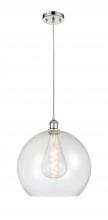  516-1P-PN-G124-14 - Athens - 1 Light - 14 inch - Polished Nickel - Cord hung - Pendant