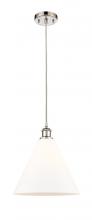  516-1P-PN-GBC-121 - Berkshire - 1 Light - 12 inch - Polished Nickel - Cord hung - Mini Pendant