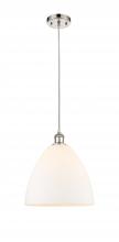  516-1P-PN-GBD-121 - Bristol - 1 Light - 12 inch - Polished Nickel - Cord hung - Mini Pendant