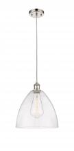  516-1P-PN-GBD-124 - Bristol - 1 Light - 12 inch - Polished Nickel - Cord hung - Mini Pendant