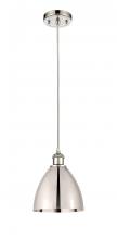  516-1P-PN-MBD-75-PN-LED - Bristol - 1 Light - 8 inch - Polished Nickel - Cord hung - Mini Pendant