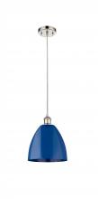  516-1P-PN-MBD-9-BL-LED - Plymouth - 1 Light - 9 inch - Polished Nickel - Cord hung - Mini Pendant