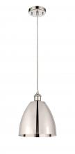  516-1P-PN-MBD-9-PN-LED - Bristol - 1 Light - 9 inch - Polished Nickel - Cord hung - Mini Pendant