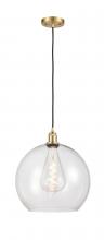  516-1P-SG-G122-14 - Athens - 1 Light - 14 inch - Satin Gold - Cord hung - Pendant