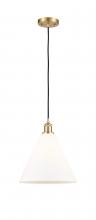  516-1P-SG-GBC-121 - Berkshire - 1 Light - 12 inch - Satin Gold - Cord hung - Mini Pendant