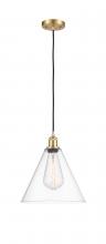  516-1P-SG-GBC-122 - Berkshire - 1 Light - 12 inch - Satin Gold - Cord hung - Mini Pendant