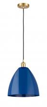  516-1P-SG-MBD-12-BL - Plymouth - 1 Light - 12 inch - Satin Gold - Cord hung - Mini Pendant