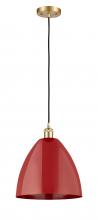  516-1P-SG-MBD-12-RD - Plymouth - 1 Light - 12 inch - Satin Gold - Cord hung - Mini Pendant