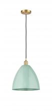  516-1P-SG-MBD-12-SF - Plymouth - 1 Light - 12 inch - Satin Gold - Cord hung - Mini Pendant