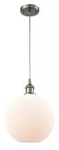  516-1P-SN-G121-10-LED - Athens - 1 Light - 10 inch - Brushed Satin Nickel - Cord hung - Mini Pendant