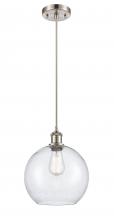  516-1P-SN-G124-10 - Athens - 1 Light - 10 inch - Brushed Satin Nickel - Cord hung - Mini Pendant