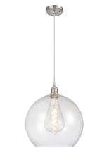  516-1P-SN-G124-14 - Athens - 1 Light - 14 inch - Brushed Satin Nickel - Cord hung - Pendant