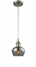  516-1P-SN-G93-LED - Fenton - 1 Light - 7 inch - Brushed Satin Nickel - Cord hung - Mini Pendant