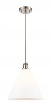  516-1P-SN-GBC-121 - Berkshire - 1 Light - 12 inch - Brushed Satin Nickel - Cord hung - Mini Pendant