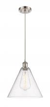  516-1P-SN-GBC-124 - Berkshire - 1 Light - 12 inch - Brushed Satin Nickel - Cord hung - Mini Pendant