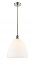  516-1P-SN-GBD-121 - Bristol - 1 Light - 12 inch - Brushed Satin Nickel - Cord hung - Mini Pendant