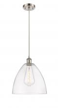  516-1P-SN-GBD-122 - Bristol - 1 Light - 12 inch - Brushed Satin Nickel - Cord hung - Mini Pendant