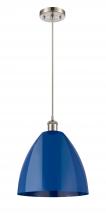  516-1P-SN-MBD-12-BL - Plymouth - 1 Light - 12 inch - Brushed Satin Nickel - Cord hung - Mini Pendant