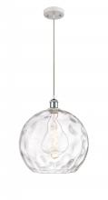  516-1P-WPC-G1215-14 - Athens Water Glass - 1 Light - 13 inch - White Polished Chrome - Cord hung - Pendant