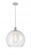  516-1P-WPC-G124-14 - Athens - 1 Light - 14 inch - White Polished Chrome - Cord hung - Pendant