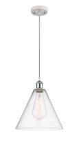  516-1P-WPC-GBC-124 - Berkshire - 1 Light - 12 inch - White Polished Chrome - Cord hung - Mini Pendant